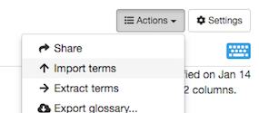 Import glossary terms